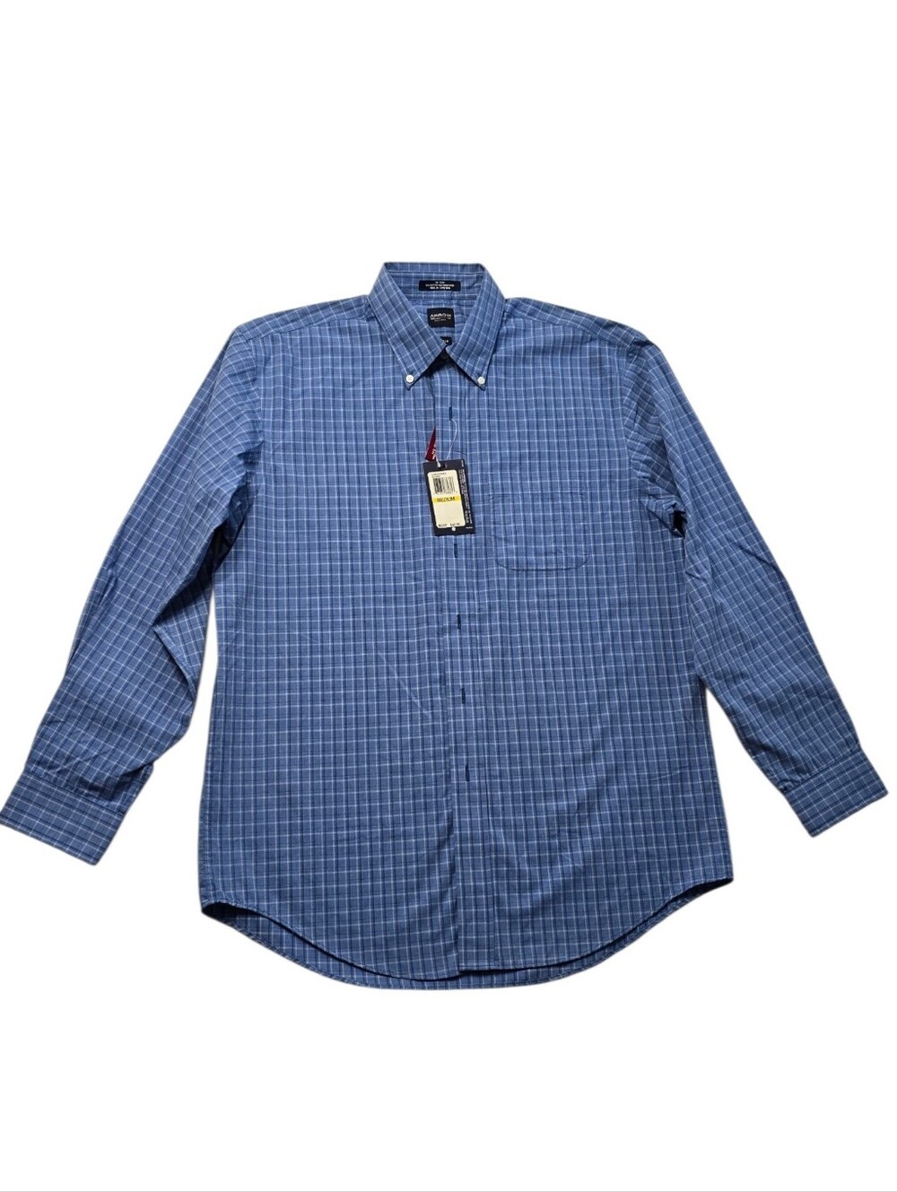 Arrow Blue Plaid Button-Down Dress Shirt